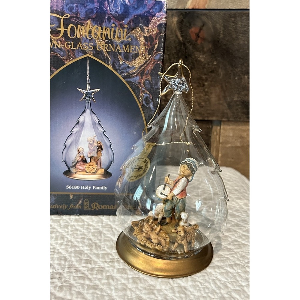 Fontanini Drummer Boy‎ Glass Globe Ornament 5 1/2" x 3 1/4"